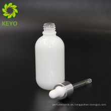 Botella plástica del dropper de cristal del aceite esencial blanco cosmético redondo boston de 50ml